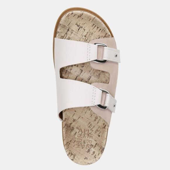 Naturalizer Midigan Slide Sandal Pink Suede Cream Buckle Size 8.5 Women's Casual - Picture 1 of 6